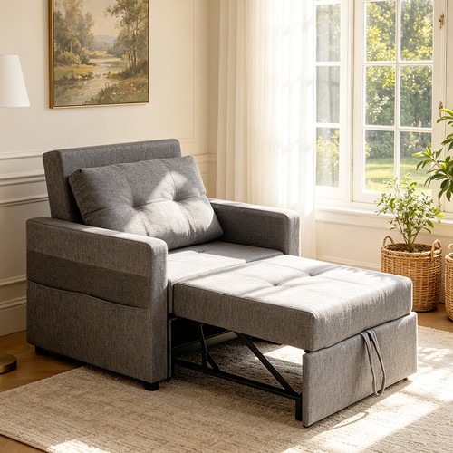Single sofa bed pull out - sofa,