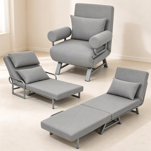 Light grey single sofa - 3-in-1,